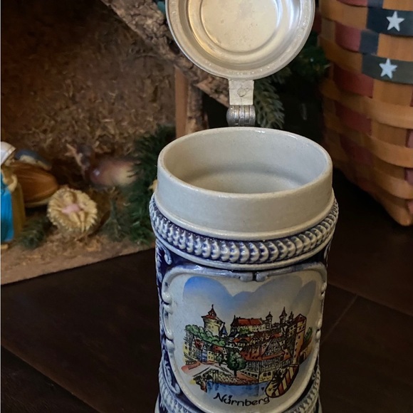 Vintage Ceramic Nurnberg Western Germany Beer/Stein Sei Guter Dinge 14 OZ W/Lid - Picture 6 of 12